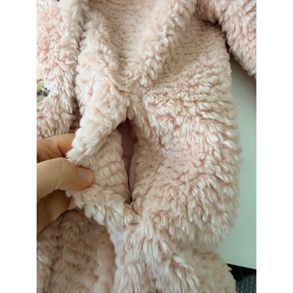 Wonder Nation Girls Pink Faux Shearling Jacket - Medium